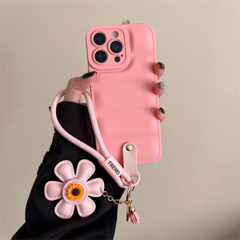 Phone Accessories Quotes - Fashion Down Jacket Lanyard Phone Case